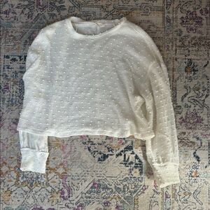 Altar'd State Cream Textured Sweatshirt